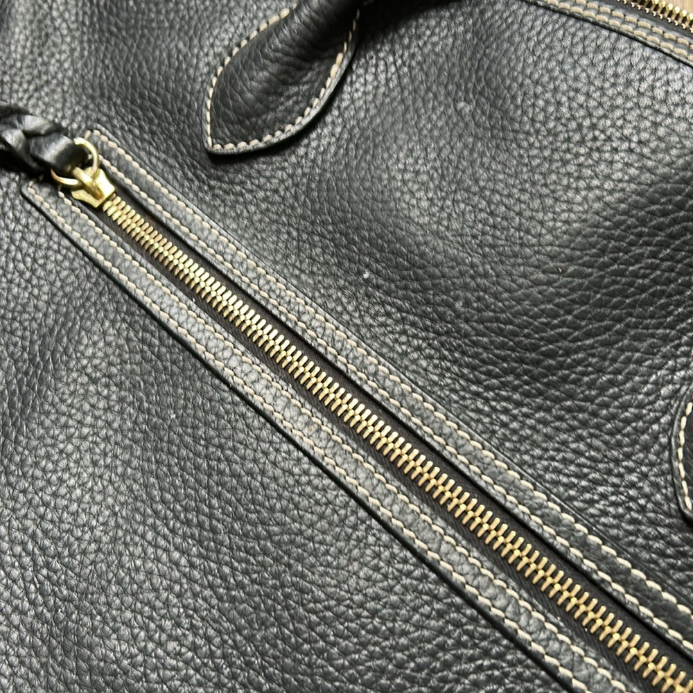 Dooney & Bourke Crescent Women's Brown Shoulder Black Pebble Grain Leather Tote - Picture 16 of 16